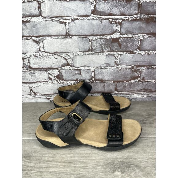 Halsa Footwear Dominica Black Leather Ankle Strap Sandals Women’s Sz 9M US/40EU - Picture 12 of 16